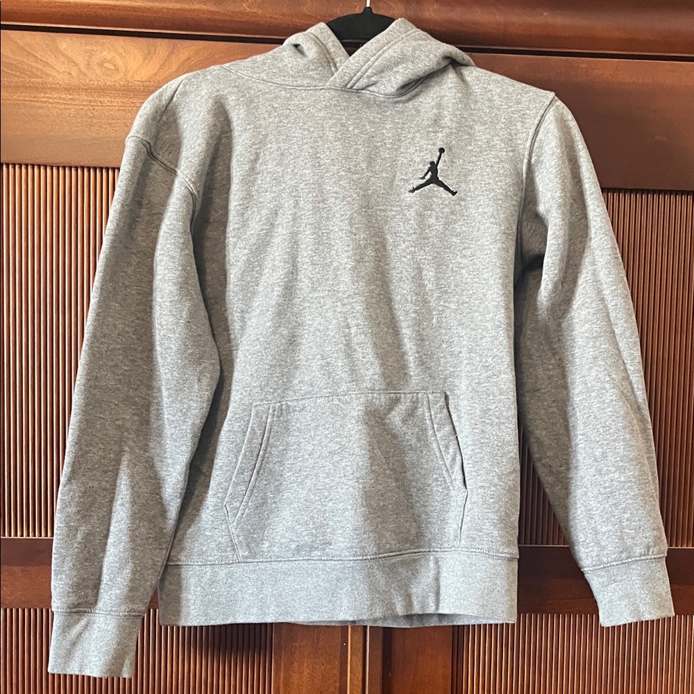Jordan Gray Hoodie with Black Logo